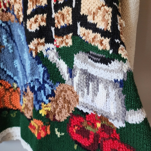 Vintage Heirloom Collectibles 1996 Harvest Knit Sweater Women’s Large 3D Pumpkin - Picture 3 of 10